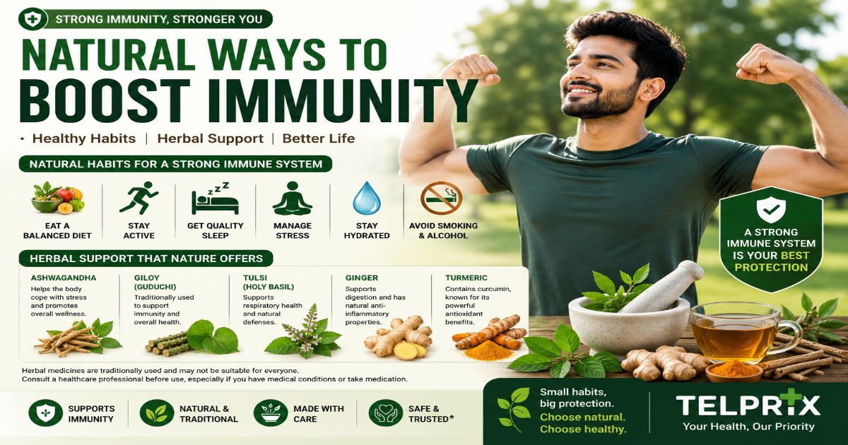 🌿 Natural Ways to Boost Immunity: Healthy Habits & Herbal Support